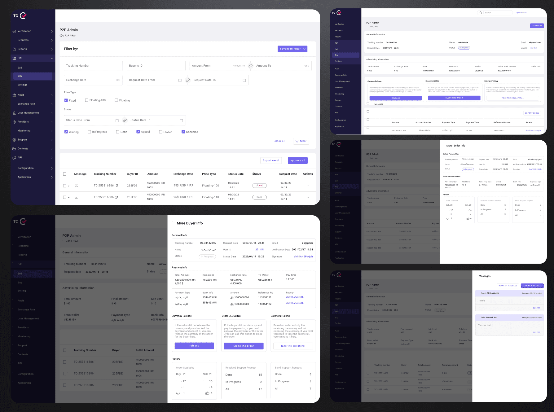 P2P admin dashboard